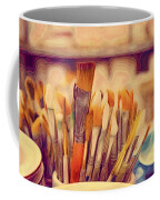 Paint brushes in a cup Painting by Sezer Akdeniz - Fine Art America