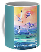 Watercolor - Elegant Terns over the Ocean Painting by Cascade Colors ...
