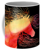 Wild Horse Abstract In Orange And Yellow Coffee Mug by Michelle Wrighton