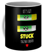 Lets Get Stuck Together Forever Cute Glue Stick Pun Poster by