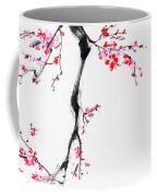 Sumi-e ink painting of a bright cherry blossom branch with many Tote Bag by  Awen Fine Art Prints - Pixels
