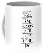 YC264 Ceramic Saint Francis Prayer for Peace Coffee Mug 10 oz 