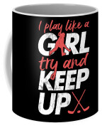 Pixels Yeah I Play Hockey Like A Girl Hockey Girl Tee Women's T-Shirt by Noirty Designs