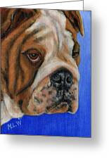 Beautiful Bulldog Oil Painting Greeting Card by Michelle Wrighton