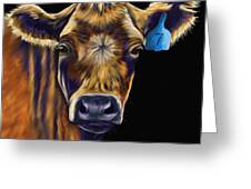 Cow Art - Lucky Number Seven Greeting Card