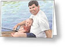 Dad And Baby Boy Fishing Watercolor Portrait Drawing by Mike Theuer - Fine  Art America