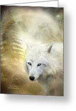 Moon Spirit 1 - White Wolf - Golden Mixed Media by Carol Cavalaris ...