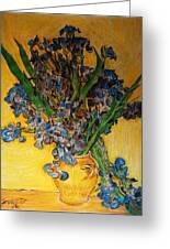 Replica of Vincent's Still Life Vase with Irises Against a Yellow ...