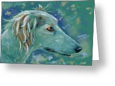 Saluki Dog Painting Greeting Card by Michelle Wrighton