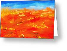 Vibrant Desert Abstract Landscape Painting Greeting Card