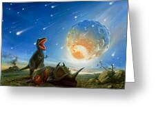 Tyrannosaurus Rex Fleeing From An Asteroid Strike Photograph by D
