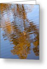 Gold And Blue Reflections Greeting Card by Michelle Wrighton