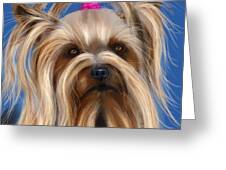 Muffin - Silky Terrier Dog Greeting Card by Michelle Wrighton