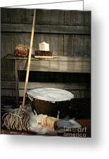 Mop with bucket and scrub brushes Photograph by Sandra Cunningham