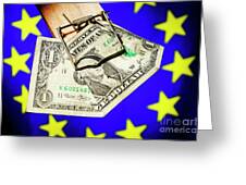 One dollar bill in mousetrap on European Union Flag Canvas Print / Canvas  Art by Sami Sarkis - Fine Art America