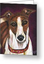 Royalty - Greyhound Painting Greeting Card by Michelle Wrighton