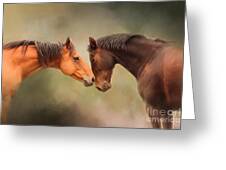 Best Friends - Two Horses Greeting Card by Michelle Wrighton