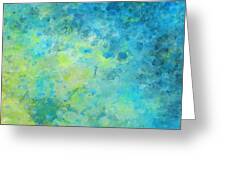 Blue Yellow Abstract Beach Fizz Greeting Card by Michelle Wrighton