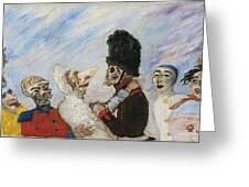 Squelette arrêtant masques', peinture 'inconnue' d'Ensor, adjugée 7,4 M  d'euros à Paris 