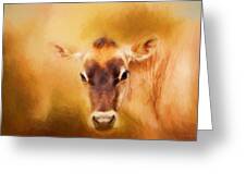 Jersey Cow Farm Art Greeting Card