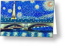 Le Tour Eiffel A La Van Gogh Greeting Card