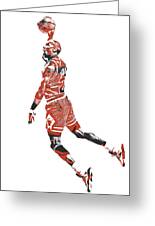 Michael Jordan Chicago Bulls Watercolor Strokes Pixel Art 11 Wood Print
