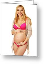 Pregnant woman in lingerie and cardigan Photograph by Piotr Marcinski -  Pixels