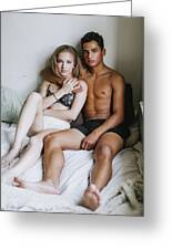 Couple Wearing Underwear Sitting On Bed #1 Digital Art by Lena Mirisola -  Pixels