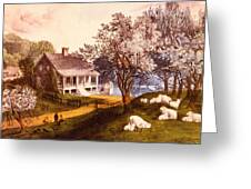 1800's BRAND NEW STRETCHED CANVAS CURRIER & IVES AMERICAN HOMESTEAD SPRING 