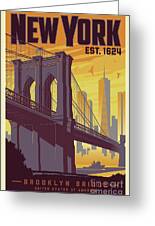 Art Digital Art by Jim New Poster Zahniser Vintage America Brooklyn Fine - - York Bridge
