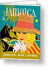 Jamaika Delta Flug Linien Bunt Vintage Art Déco Reise Poster A1 A2 A3 A4 Größen 