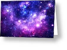 Purple Blue Galaxy Nebula Greeting Card by Johari Smith