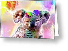 Rainbow Koala Wearing Love Heart Glasses Digital Art by Random
