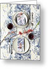 https://render.fineartamerica.com/images/rendered/small/greeting-card/images/artworkimages/medium/2/table-set-for-two-toile-de-jouy-tablecloth-and-napkins-hand-printed-with-additional-colourful-polka-dots-michael-tasca.jpg?transparent=0&targetx=0&targety=0&imagewidth=500&imageheight=700&modelwidth=500&modelheight=700&backgroundcolor=A0A3A8&orientation=1&producttype=greetingcard