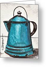 Vintage Coffee Pot red stripe by Patricia Panopoulos