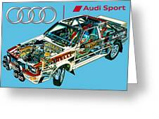Audi Sport Quattro RS 001. Cutaway automotive art #4 Sticker by Vladyslav  Shapovalenko - Pixels