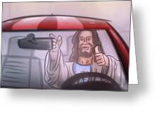 Jesus Buying a Mustang - Greeting Card Product by Matthias Zegveld