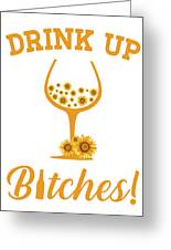 TEEPOMY Drink Up Wine Glasses Funny Sunflower Unisex Hoodie
