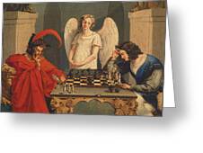  Faust And Mephistopheles Playing Chess Print Poster Vintage  Painting Posters and Prints Canvas Paintings Wall Art Wall Decor Home  Cuadros Unframed (Unframed,12x16inch): Posters & Prints
