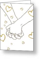 Abstract Line Heart Hand Canvas Print Couple Holding Hands Wall Art Picture  Love Sketch Romantic Drawing Poster Painting Bedroom No Frame-40X50cmX2 :  : Home & Kitchen