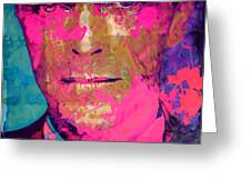 Motiv David Bowie Pink Scarf Face XXL100x100 Leinwand 2 cm Pop Art/Druck/Poster 