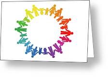 People holding hands, forming a rainbow circle Yoga Mat