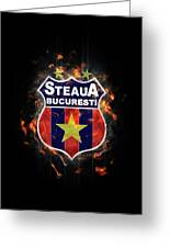 Soccer League Metal FC Steaua Bucuresti Greeting Card