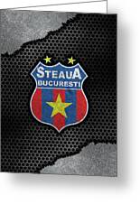Soccer League Nebula FC Steaua Bucuresti Greeting Card by Leith Huber
