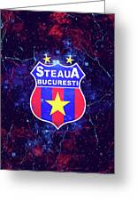 Soccer League Nebula FC Steaua Bucuresti Greeting Card by Leith Huber