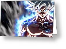Super Saiyan Blue Goku Greeting Card by Creationistlife