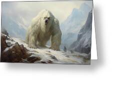 Yeti in the Mountains - Blue Mini Art Print by Lathe and Quill