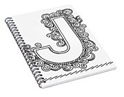  J: Monogram Initial J Notebook, Graffiti & White Brick