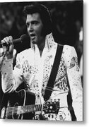 Famous Singer Performing on Stage Metal Poster by Retro Images Archive