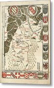 Antique Map of Lotharingia Metal Poster